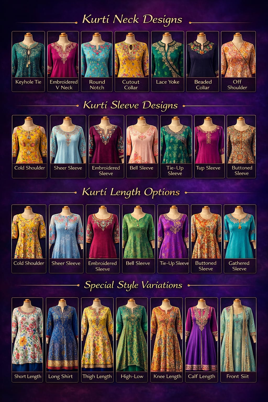 Kurti Design Reference Chart